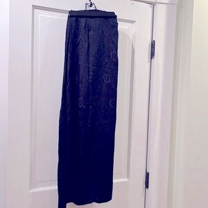 Vintage Anthropologie Black Floral Embroidered Skirt